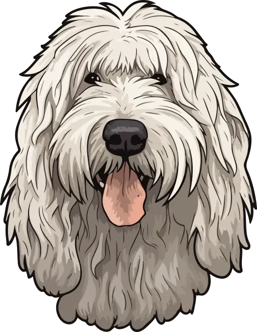 An illustration of a Old English Sheepdog